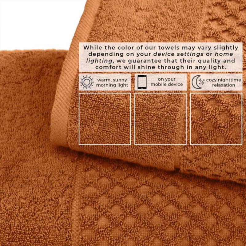 Juego de 6 toallas Great Bay Home color cobre con tejido waffle