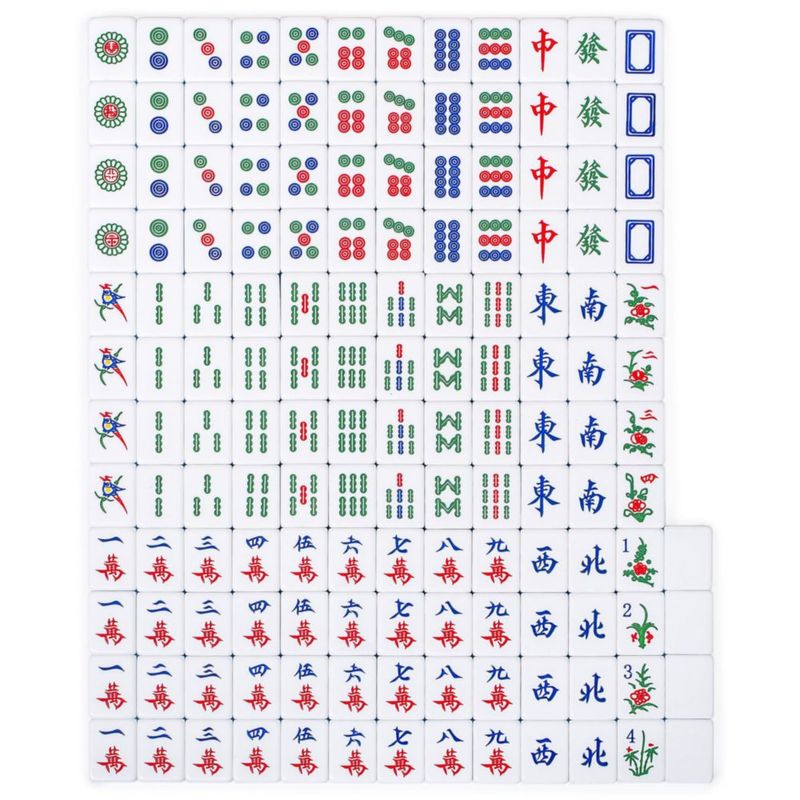 Set de Mahjong chino YMI Glacier Pearl con 146 fichas de tamaño medio
