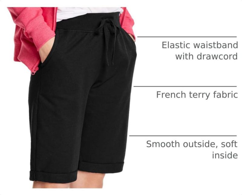 Pantalones cortos Hanes Talla S 28 cm Negro (French Terry)