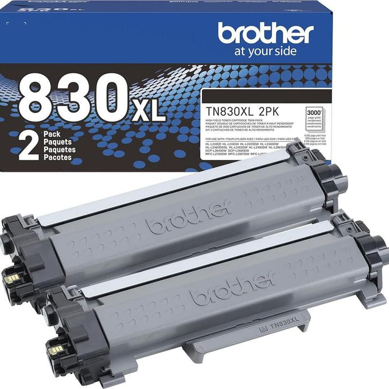 Tóner Brother TN830XL 2PK Negro de alto rendimiento