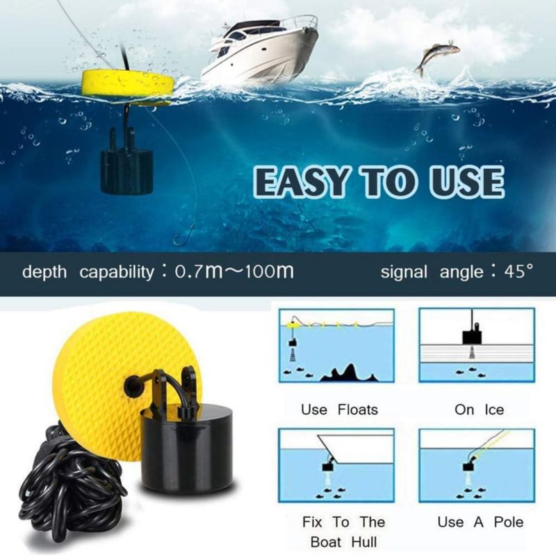 Sonda de pesca portátil LUCKY con cable 100 m y ángulo de haz 45°