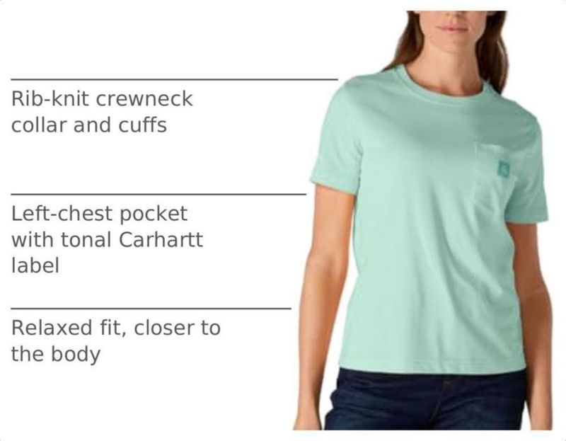 Camiseta Carhartt para Mujer - Talla S - Menta Fresca