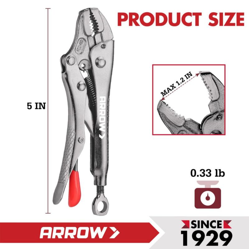 Alicates de bloqueo Arrow Fastener con extractor de tornillos de 13 cm