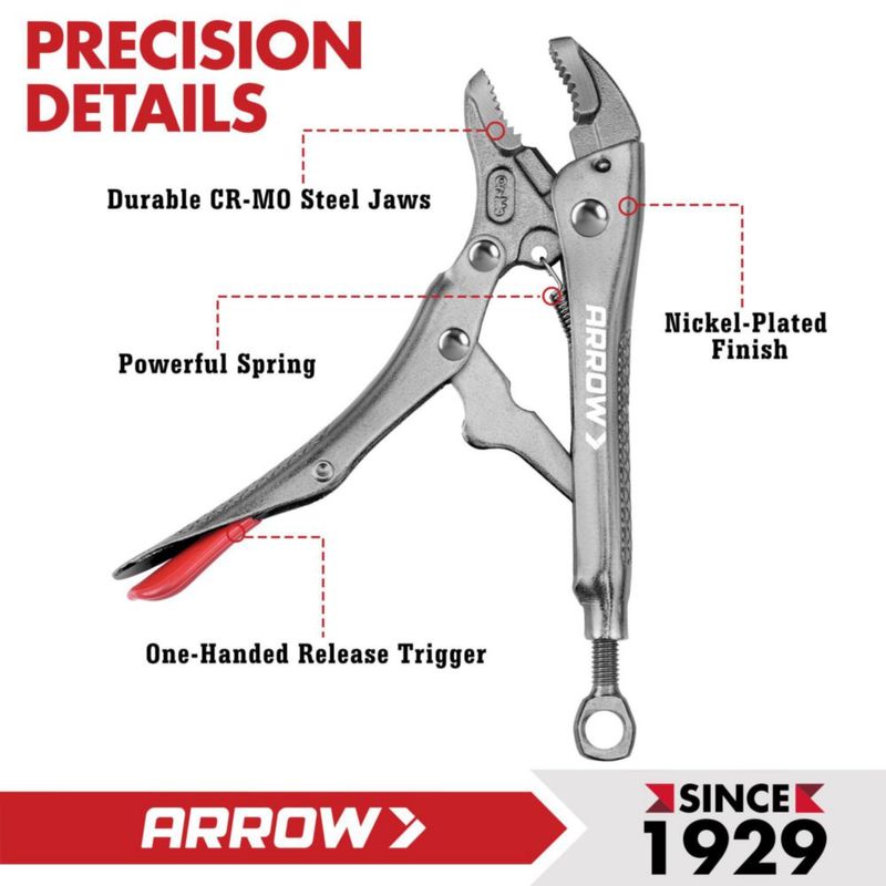 Alicates de bloqueo Arrow Fastener con extractor de tornillos de 13 cm