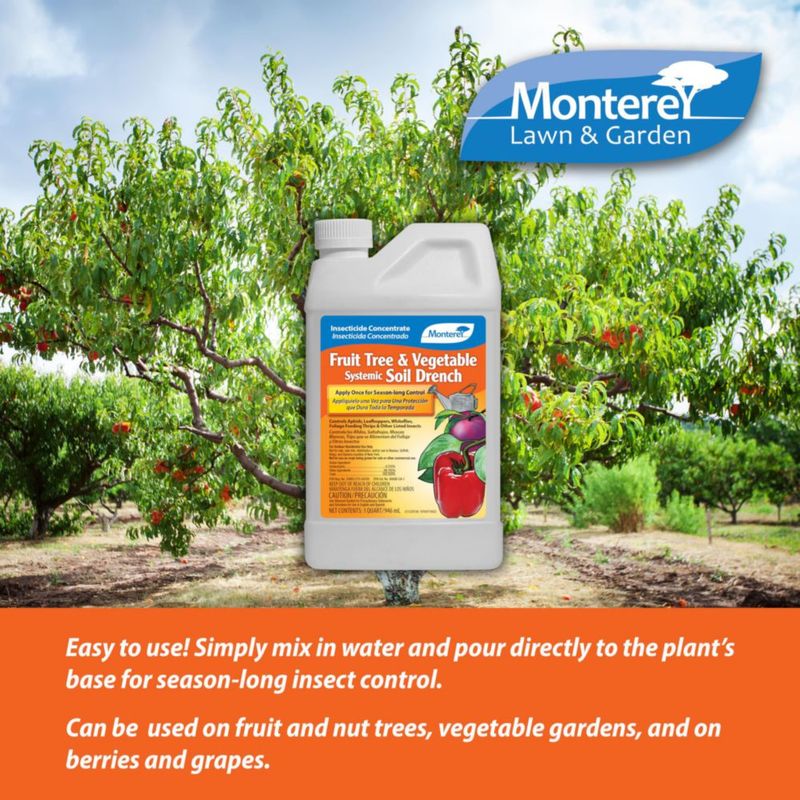 Pesticida Monterey 946 ml para Frutas y Verduras – Aplicación al Suelo