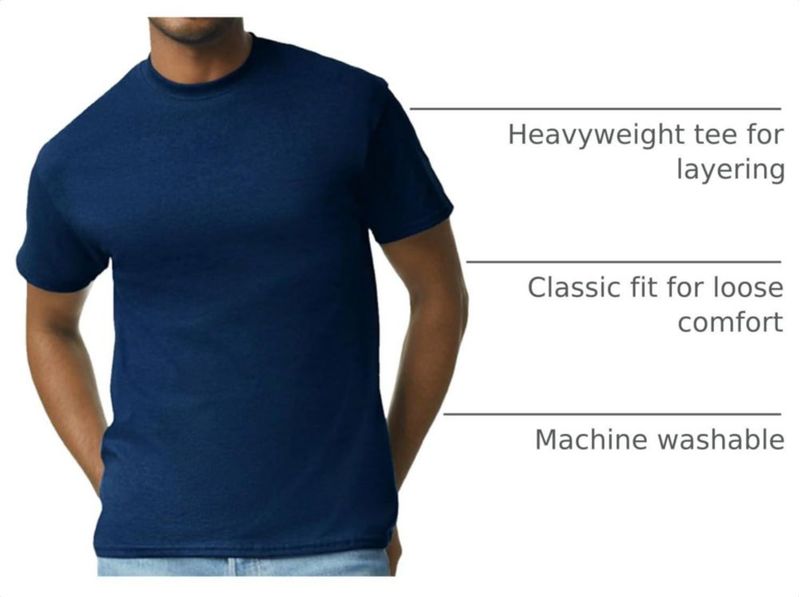 Camiseta Gildan G2000 Azul Marino Pack de 10 Talla Grande