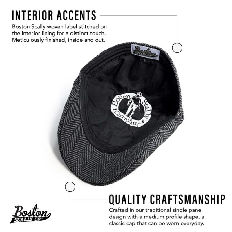 Gorra plana Boston Scally Co. Original mezcla de lana gris espiga