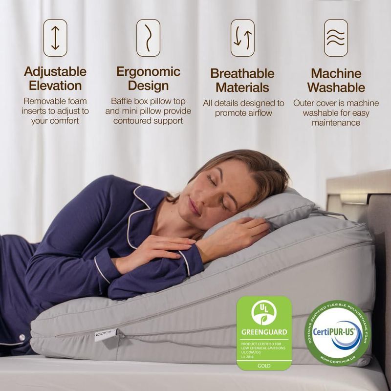 Almohada Cuña Ajustable de Espuma de Memoria – Coop Home Goods