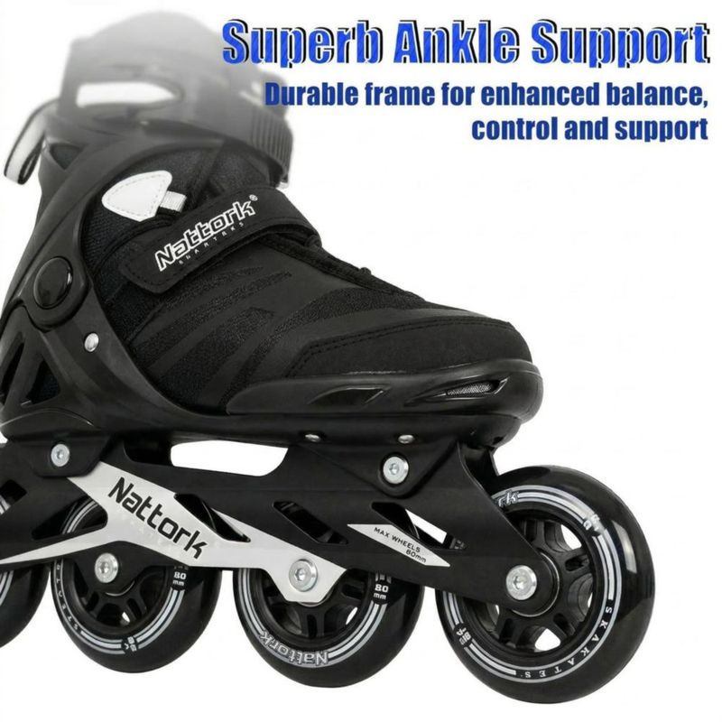 Patines en línea Nattork talla 12 negro de malla
