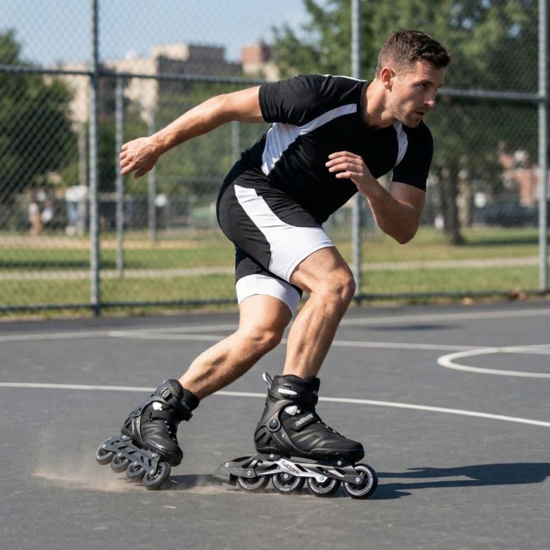 Patines en línea Nattork talla 12 negro de malla