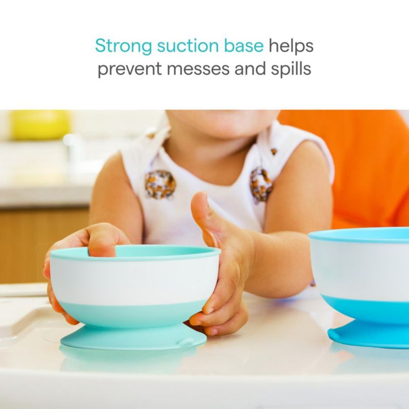 Tazones para bebé Munchkin 3‑pack azul/verde con tapas