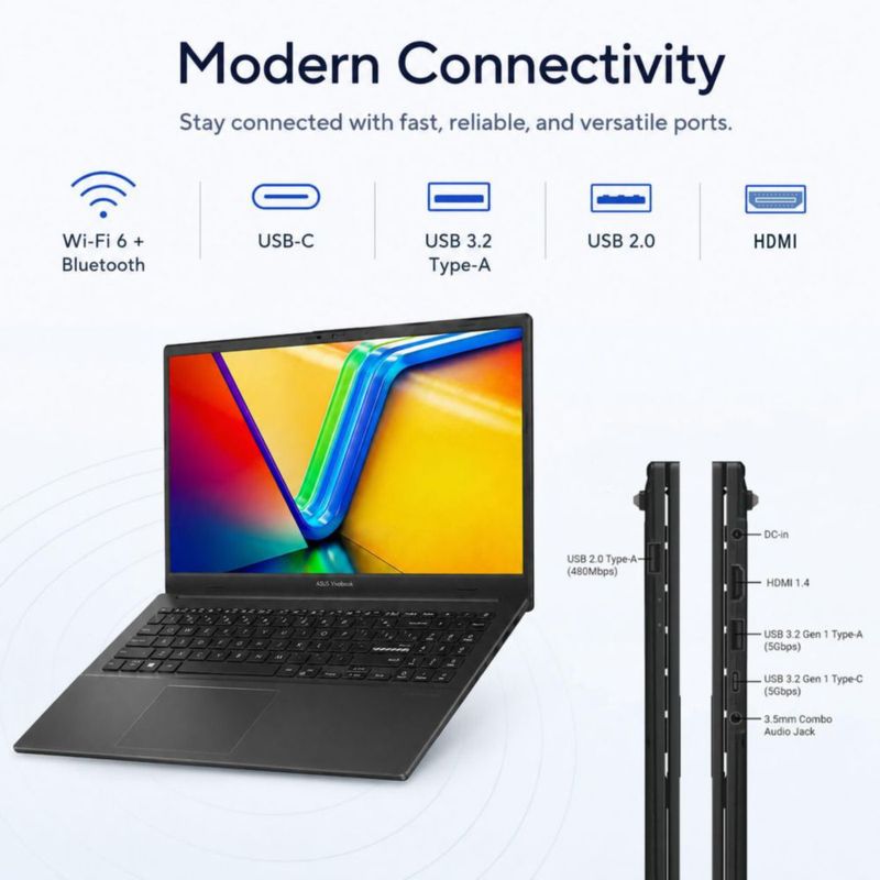 Portátil ASUS Vivobook Go 156" Ryzen 5 8 GB 1 TB SSD