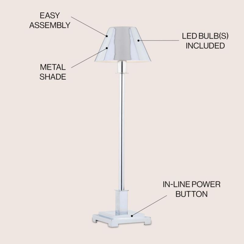 Lámpara de mesa JONATHAN Y 66 cm metal cromado LED