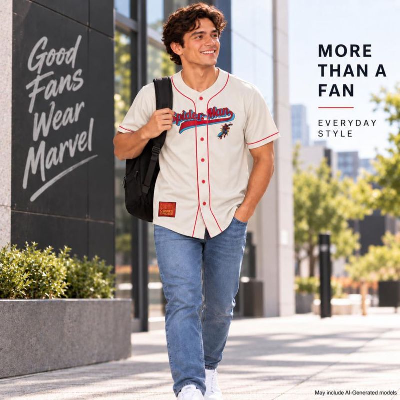 CAMISETA Marvel Spiderman - Jersey de Béisbol de Moda