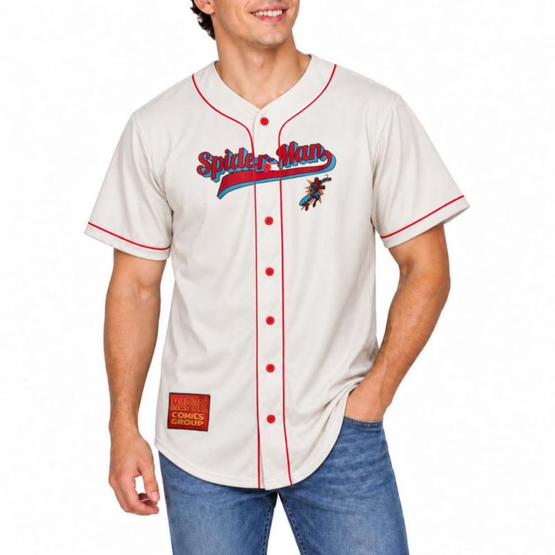 CAMISETA Marvel Spiderman - Jersey de Béisbol de Moda