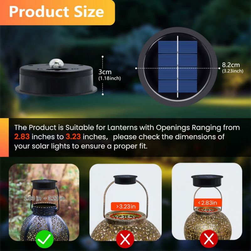 Panel Solar Daknswte 8 cm - Pack de 4 Tapa de Reemplazo