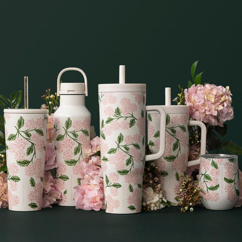 Vaso térmico con pajilla Corkcicle 680 ml Rosa Hortensia