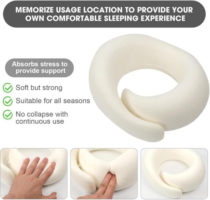 Almohada de viaje WEIRSUN de espuma de memoria con envoltura para el mentón