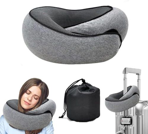 Almohada de viaje WEIRSUN de espuma de memoria con envoltura para el mentón