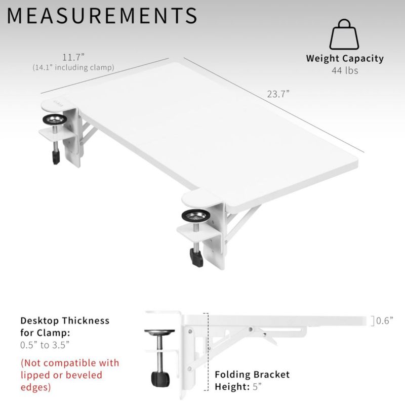 Extensor de Escritorio VIVO 61x30 cm Blanco Plegable