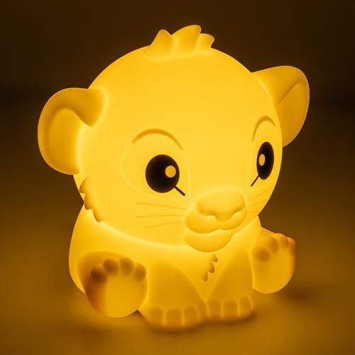 Lámpara de Silicona SquishyGlo Simba de El Rey León Producto Oficial con Licencia Disney para Niños y Adolescentes Sin Cables y Recargable Decoración