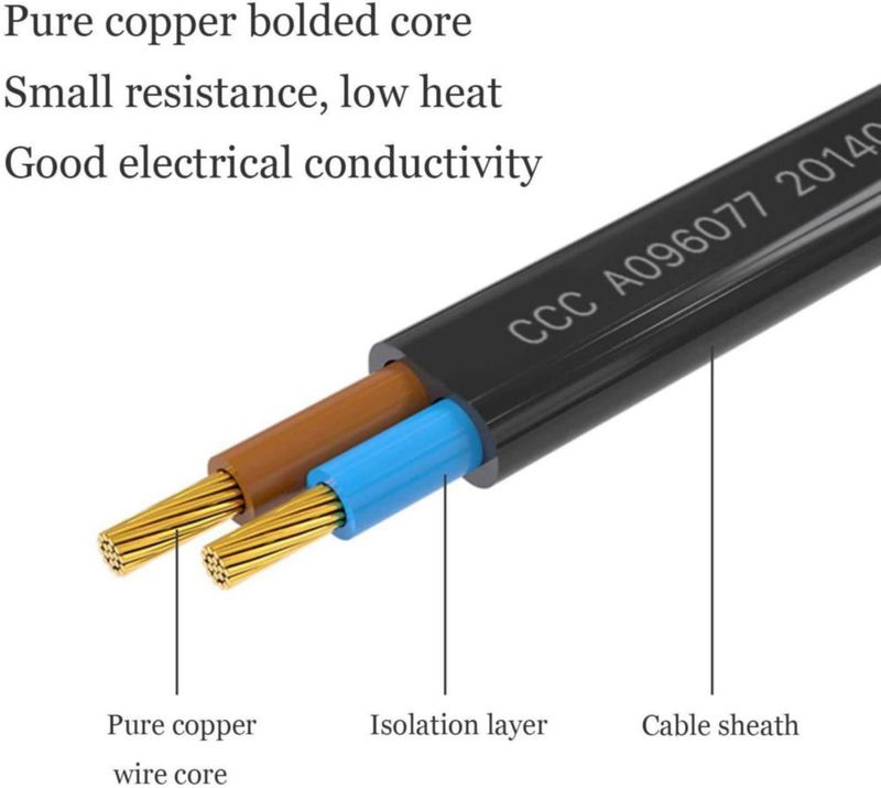 Cable de alimentación Love your yy 24 m universal de 2 clavijas