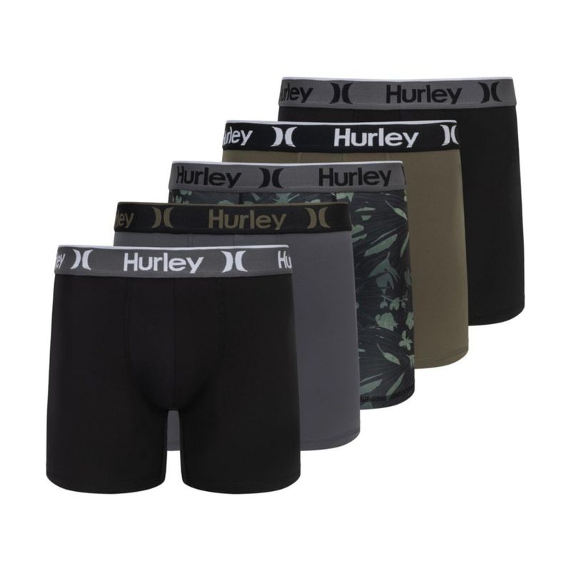 Calzoncillos tipo boxer Hurley Mediano Pack de 5 (Combo Oliva)