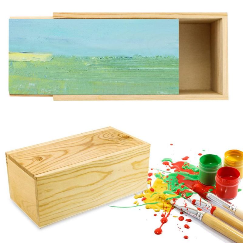 Caja de almacenamiento BILLIOTEAM 20x10x8 cm de madera con tapa deslizante