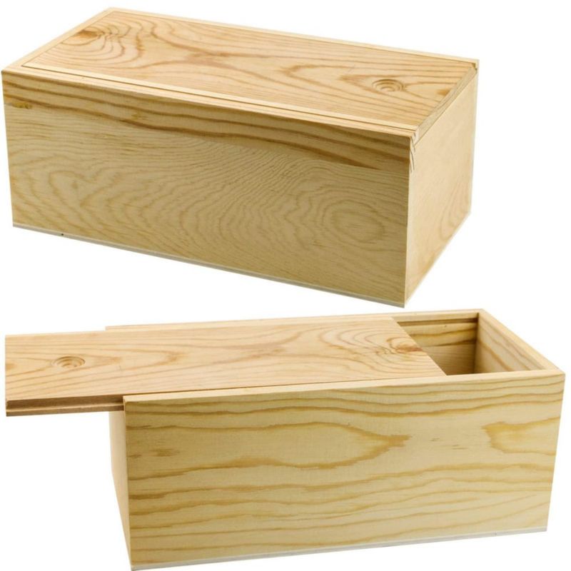 Caja de almacenamiento BILLIOTEAM 20x10x8 cm de madera con tapa deslizante