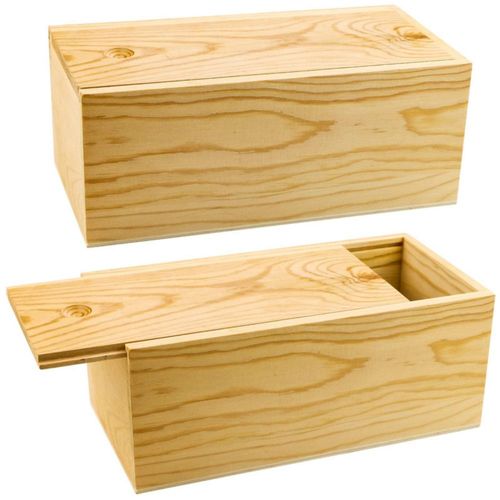 Caja de almacenamiento BILLIOTEAM 20x10x8 cm de madera con tapa deslizante
