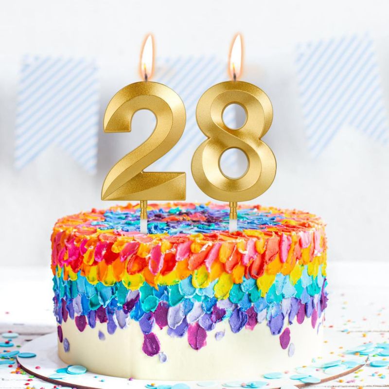 Velas de Cumpleaños AndiluluBear 5 cm Oro Champán 28