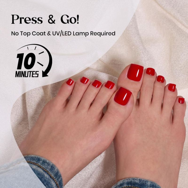 Uñas postizas para pies Beetles Gel Polish 150 piezas - Rojo