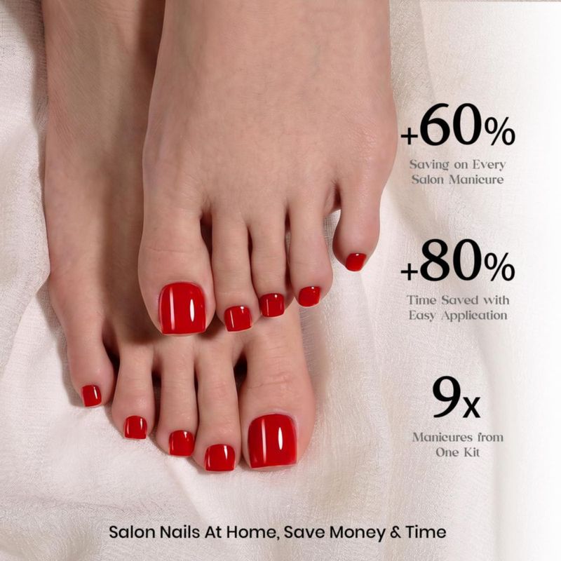 Uñas postizas para pies Beetles Gel Polish 150 piezas - Rojo