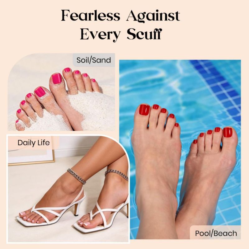 Uñas postizas para pies Beetles Gel Polish 150 piezas - Rojo