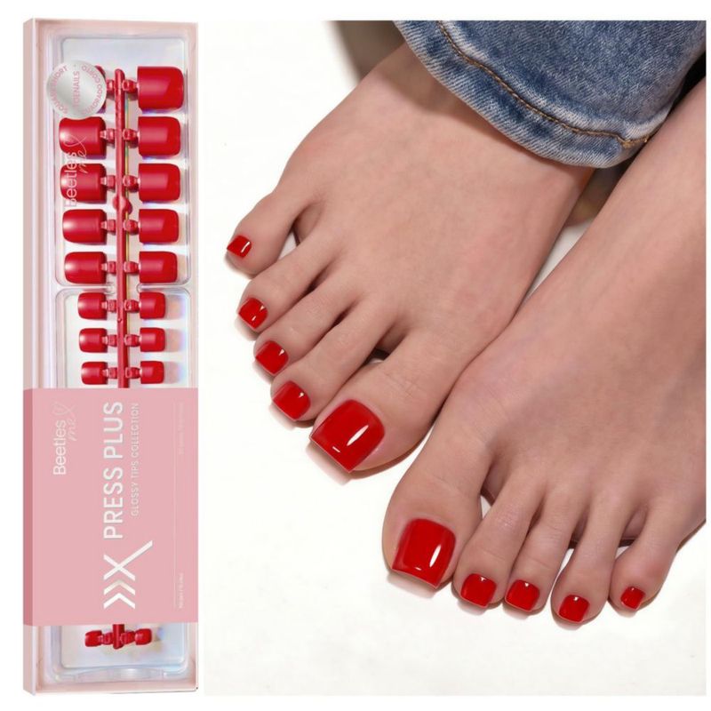 Uñas postizas para pies Beetles Gel Polish 150 piezas - Rojo