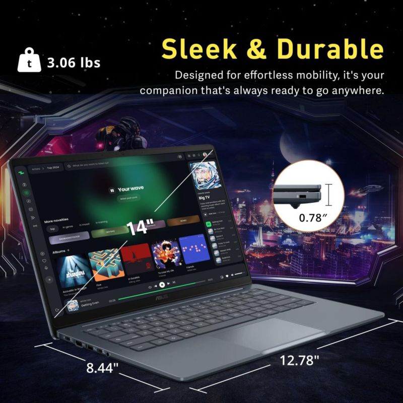 Chromebook ASUS CX14 14" 4 GB 224 GB Gris Crepúsculo