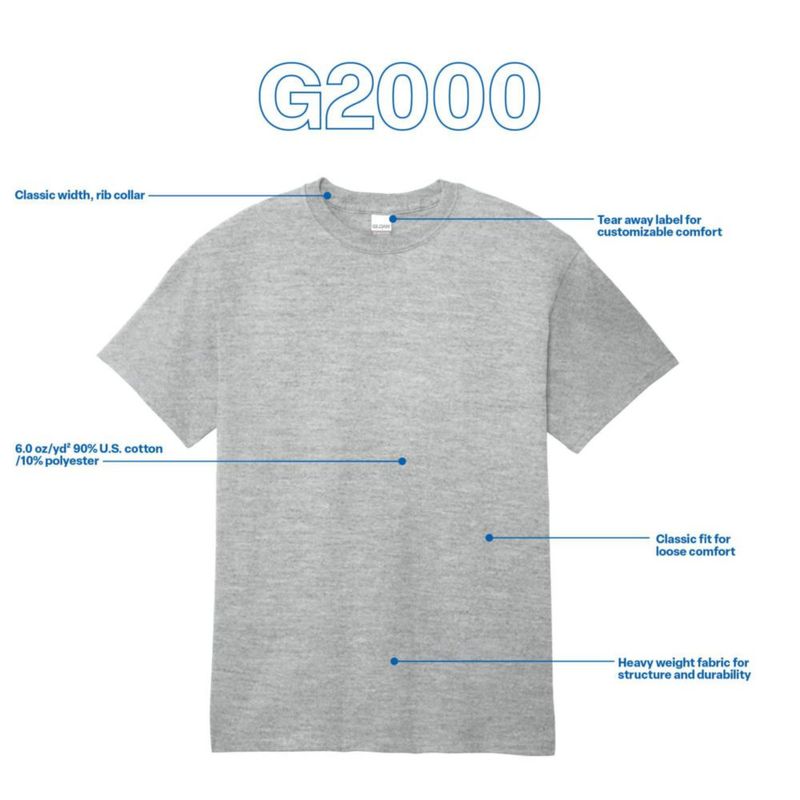 Camiseta Gildan G2000 Gris Deportivo Pack de 3 - Talla S