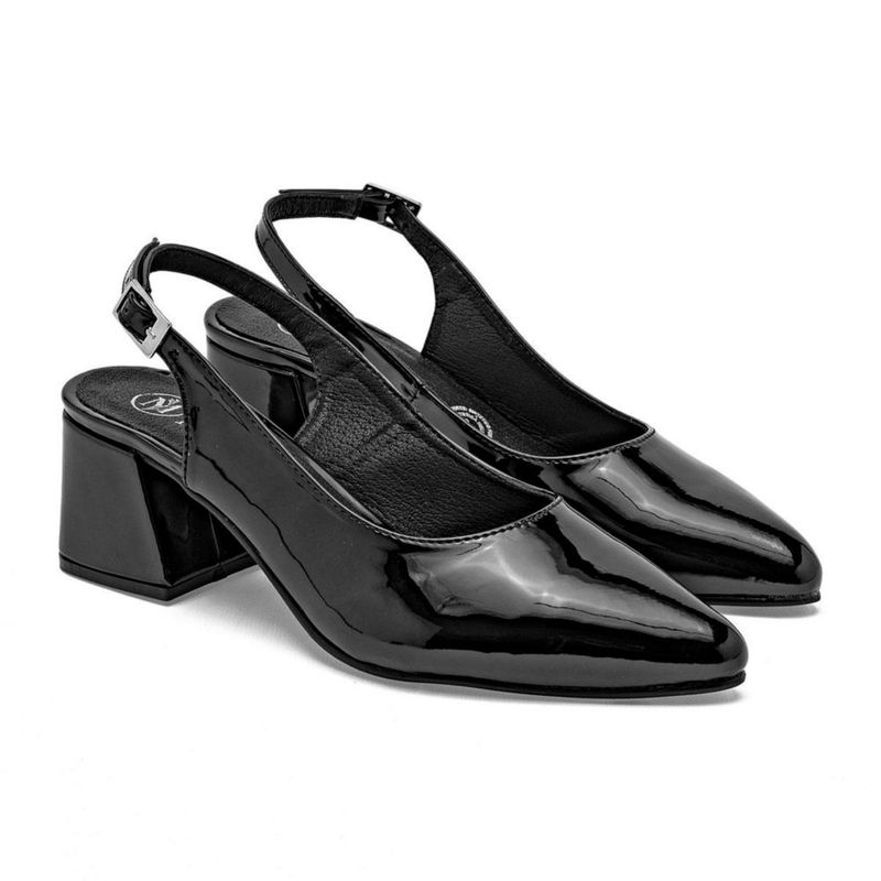 Mariana valle zapatilla para mujer negro charol cod 147371-E