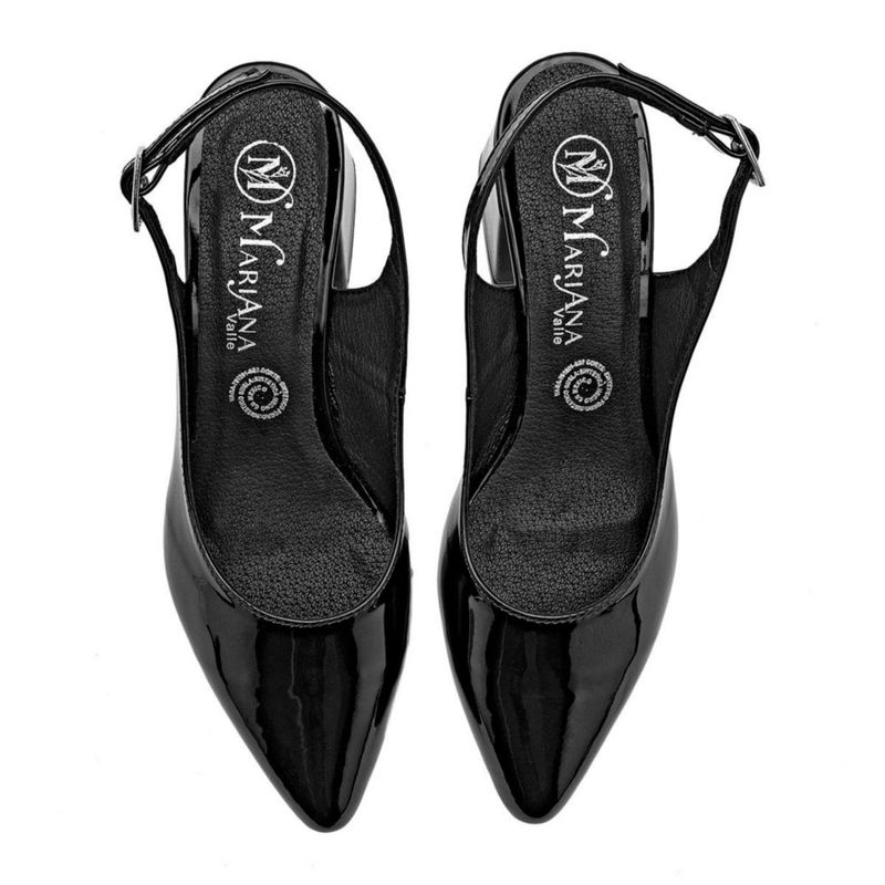 Mariana valle zapatilla para mujer negro charol cod 147371-E