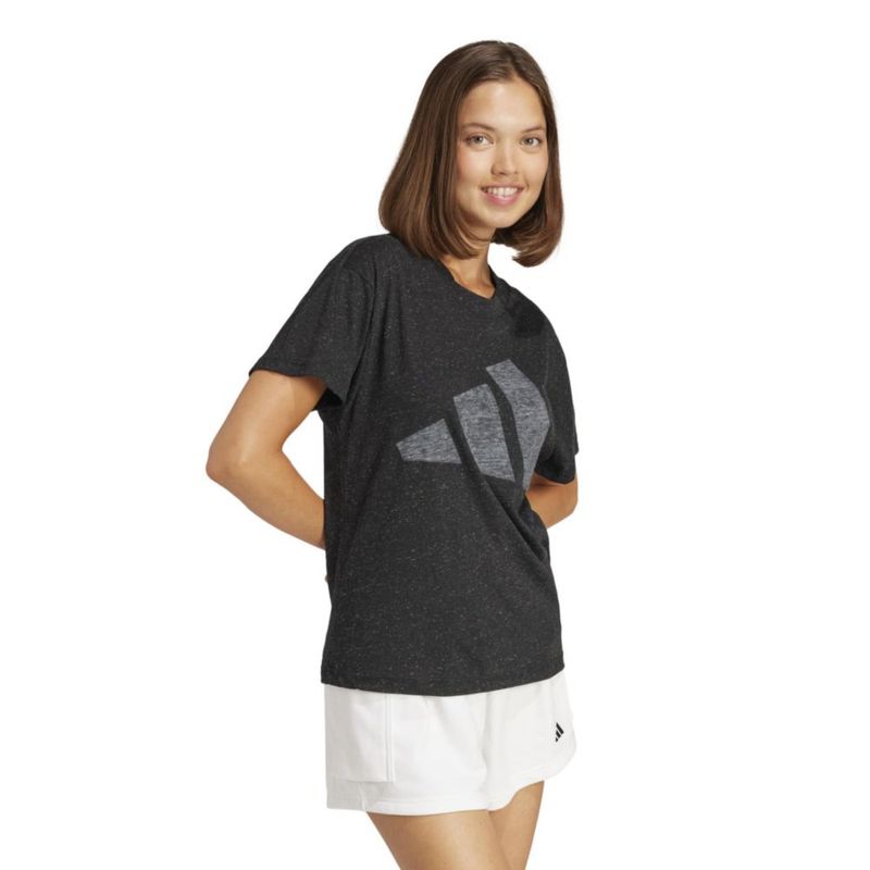 Camiseta adidas Winners negra/blanca talla grande para mujer