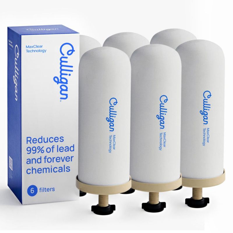 Filtro de agua Culligan MaxClear de 7 pulgadas cerámico y de carbón paquete de 6