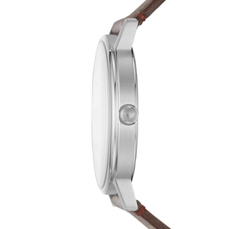 Reloj Emporio Armani AR11173 de Cuero Plateado 41 mm