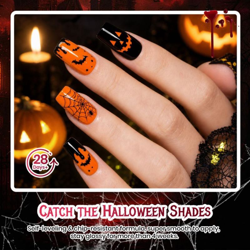 Set de esmaltes de uñas en gel Beetles – 6 colores de 9 ml – Edición Halloween