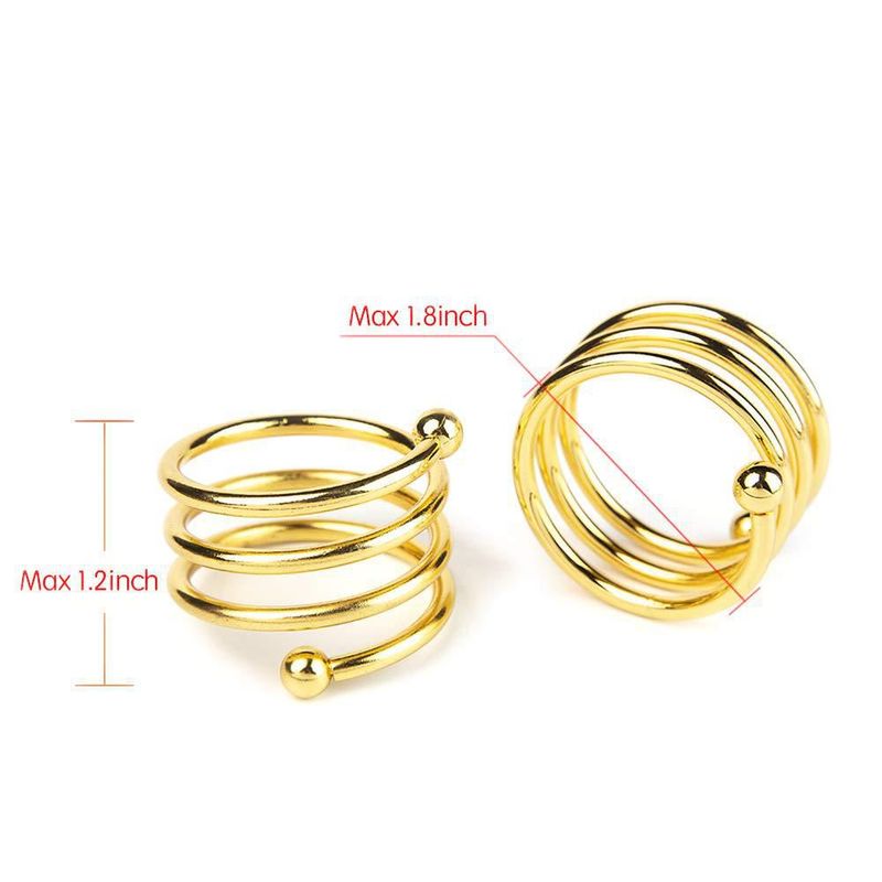 Anillos para servilletas Jofefe 6 uds dorados redondos 45 cm de diámetro
