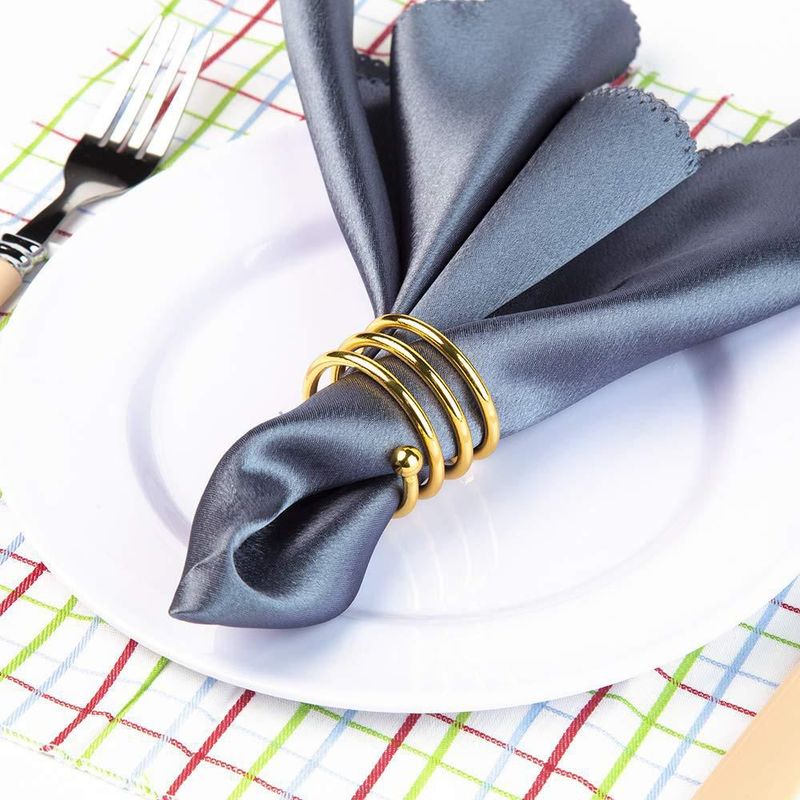 Anillos para servilletas Jofefe 6 uds dorados redondos 45 cm de diámetro