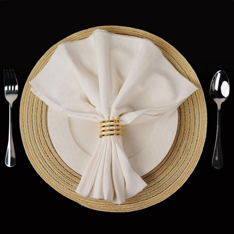 Anillos para servilletas Jofefe 6 uds dorados redondos 45 cm de diámetro