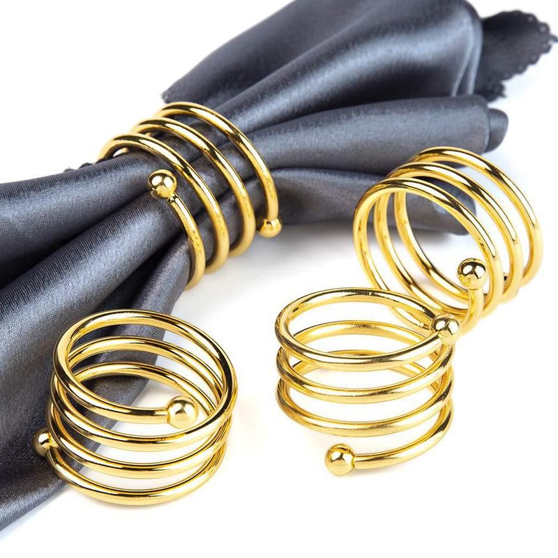 Anillos para servilletas Jofefe 6 uds dorados redondos 45 cm de diámetro