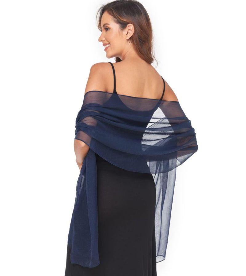 Bufanda SURVODJA 200 cm × 45 cm azul marino ligera