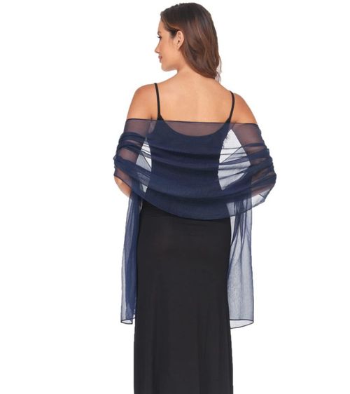 Bufanda SURVODJA 200 cm × 45 cm azul marino ligera