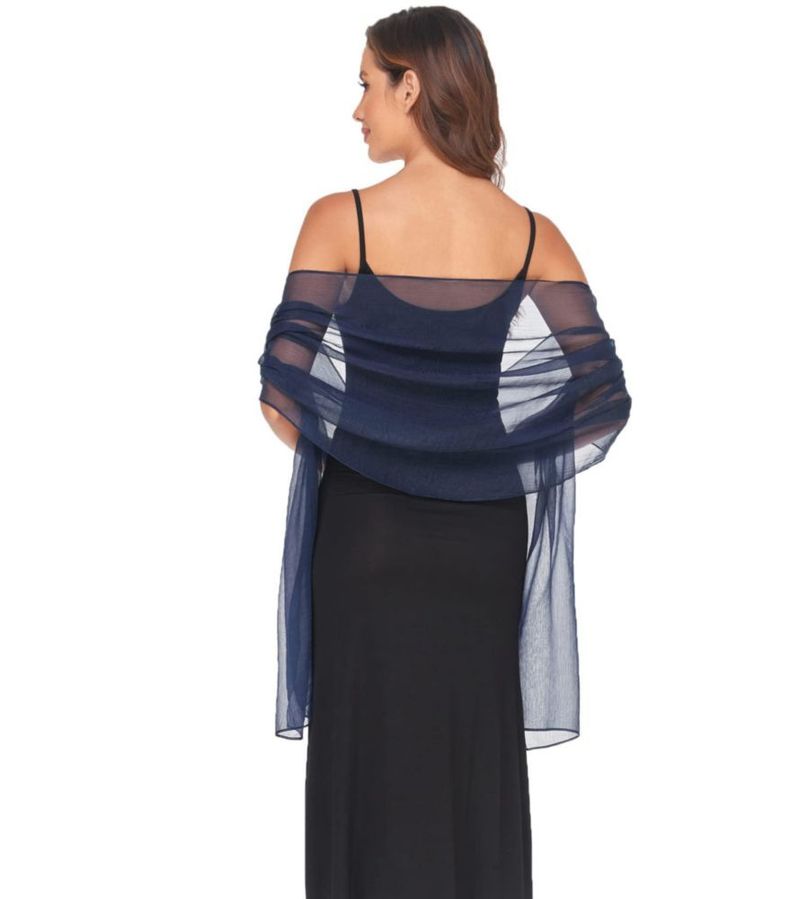 Bufanda SURVODJA 200 cm × 45 cm azul marino ligera